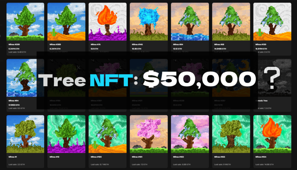 NFTREES selling at over $50k a piece for upcoming MMORPG